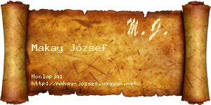 Makay József névjegykártya